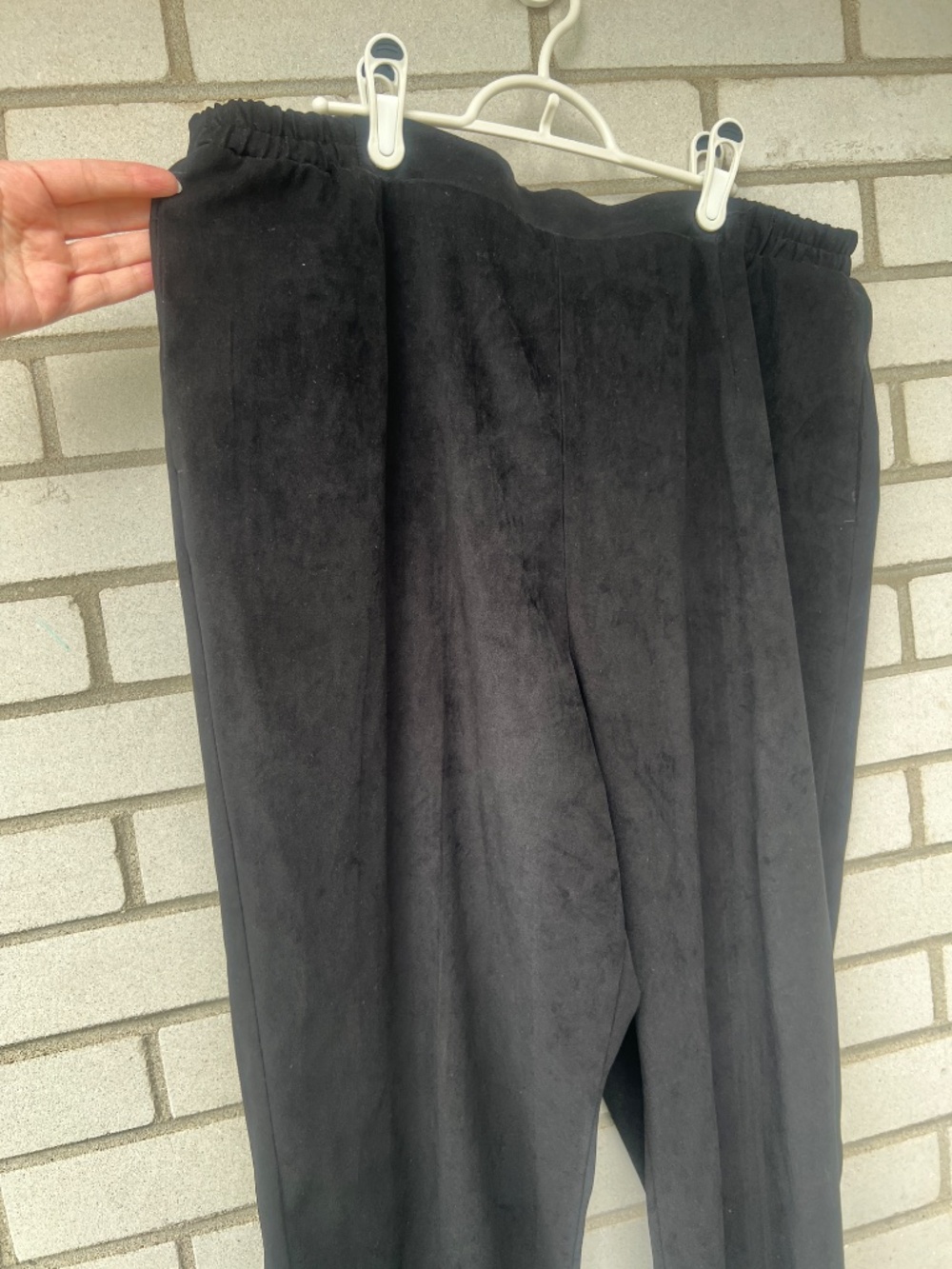 Black Dress Pants Pull On Slacks Size 16 Petite Plain Minimalist